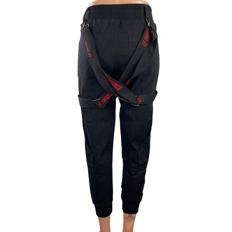 LF The Brand Underground Black High Rise Straps Techwear Jogger Pants Size 4