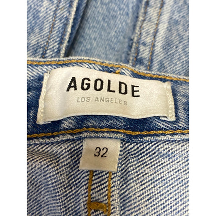 Agolde Lana Womens Blue High Waisted Light Wash Straight Leg Denim Jeans Size 32