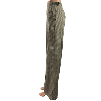Princess Polly Brown Plaid Checkered High Waisted Wide Leg Trousers Pants Sz 12