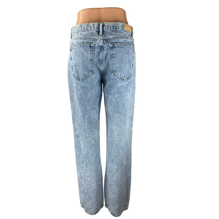 MNG Mango Women's Blue Light Wash High Rise Straight Leg Denim Jeans Size 8