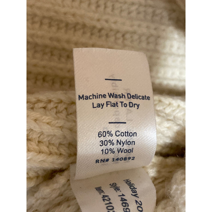 Marine Layer Women's Cream Wool Rib Knit Turtleneck Long Sleeve Sweater Top XS