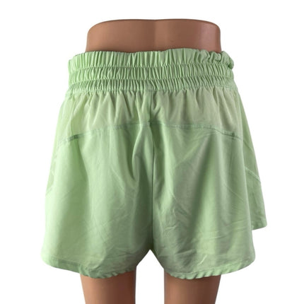 Lole Womens Light Green High Rise Elastic Waist Activewear Paperbag Shorts Sz L