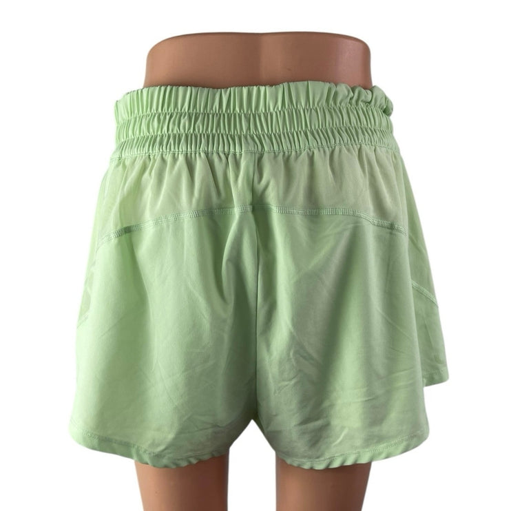 Lole Womens Light Green High Rise Elastic Waist Activewear Paperbag Shorts Sz L