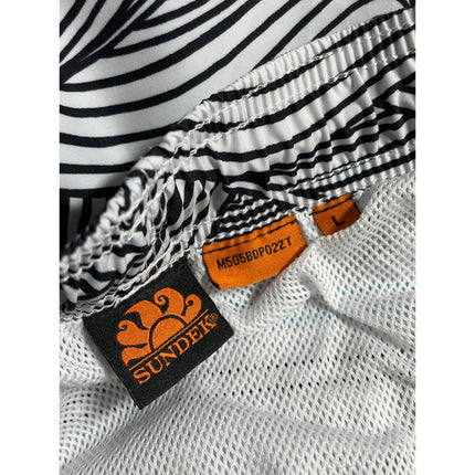 Sundek Art Wavy Line High Rise Athletic Activewear Boxer Swim Trunks Shorts Sz M