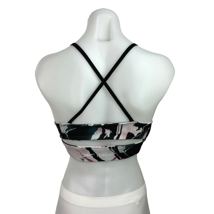 Reebok x Ba&Sh Railey Multicolor Scoop Neck Cross Back Activewear Sports Bra S