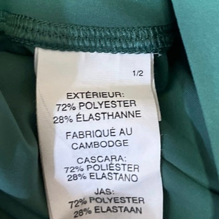 Vuori Daily 7/8 Green Skinny High Waist Drawstring Workout Gym Leggings Pants XS