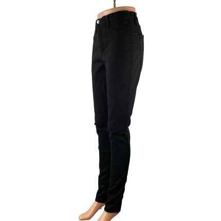 Vibrant M.I.U Women's Black High Waisted Distressed Skinny Denim Jeans Size 30
