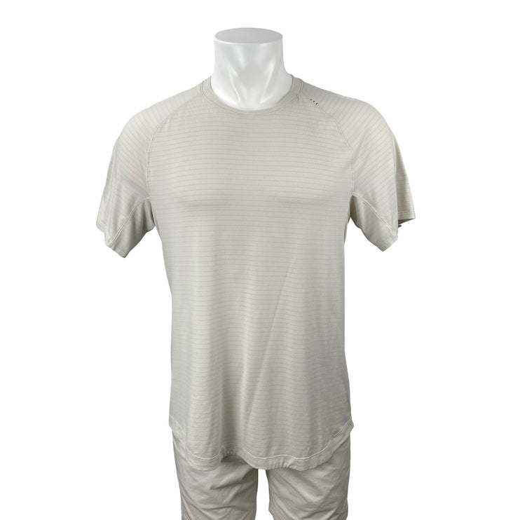 Lululemon Drysense Training Men's Stripe Gym Athletic Activewear Shirt Top 2XL