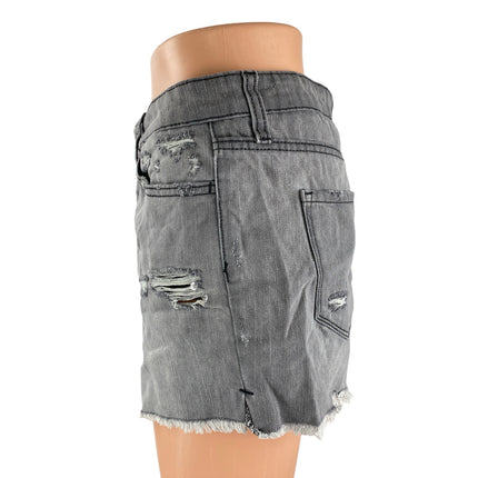 Vervet Womens Black Washed Distressed High Rise Cutout Denim Jean Shorts Size 28