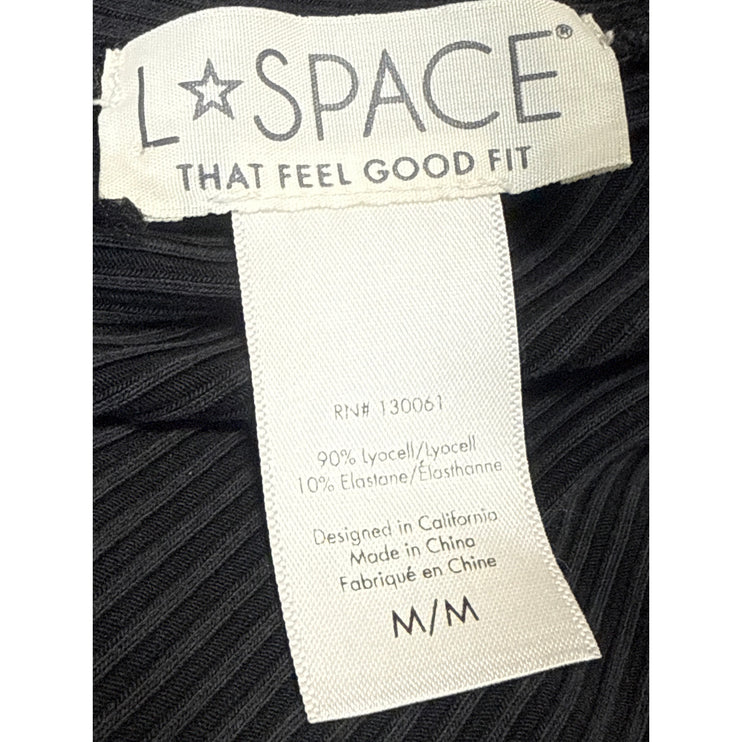 L Space Black Sleeveless Cutout Twist Front Scoop Neck Cami Tank Maxi Dress M