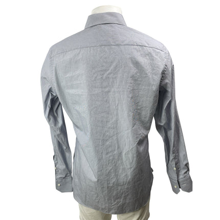 NEW Ermenegildo Zegna Gray Long Sleeves Striped Button Down Dress Shirt Top 42
