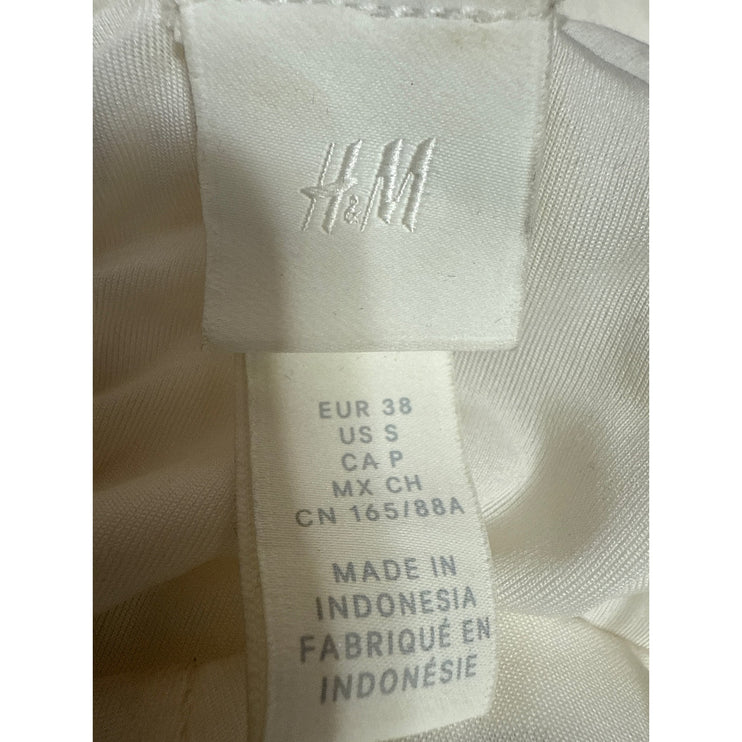 H&M White Blue Floral Sleeveless Cami Camisole A Line Tank Maxi Dress Size S