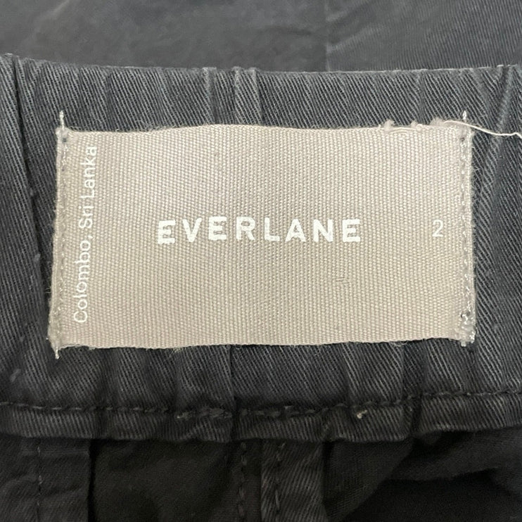 Everlane The Easy Short Women's Twill Black High Waisted Chino Casual Shorts 2