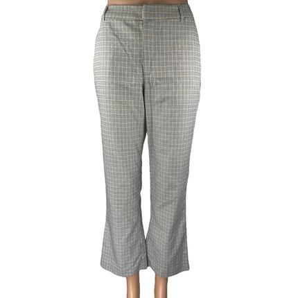 Abercrombie & Fitch Multicolor Plaid Mid Rise Flared Bootcut Trousers Pants Sz S