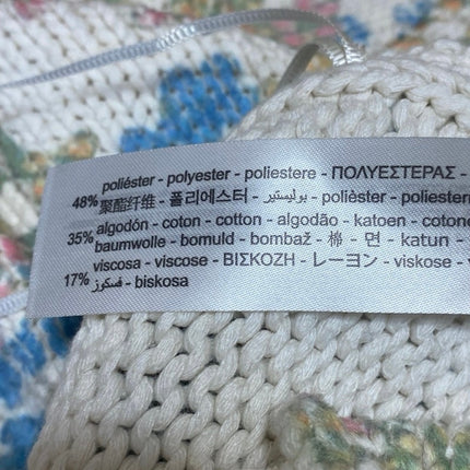 Zara Women's Multicolor Floral Cutout Tie Back Sleeveless Knit Crop Tank Top M