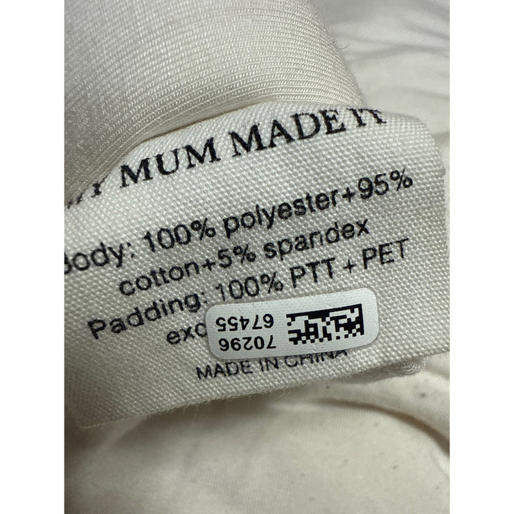 My Mum Made It White bBown Teddy Bear Fleece Zip Up Pockets Coat Jacket Size 8