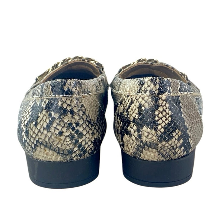 NEW Anne Klein Valisity Multicolor Snakeskin Leather Slip On Loafer Shoes Size 6