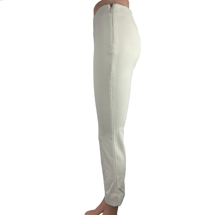 Vince White Mid Rise Stretch Slim Straight Cropped Trouser Casual Pants Size S