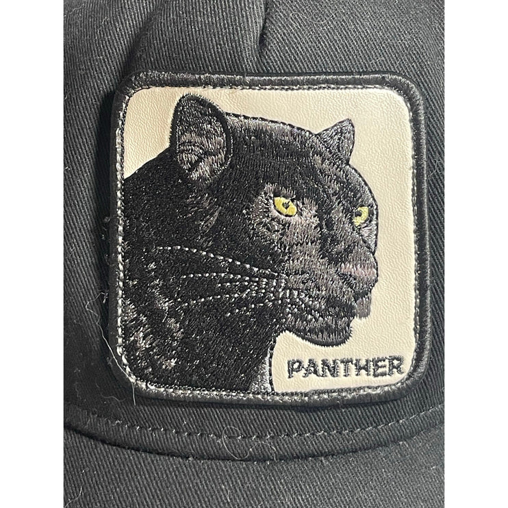 The Farm Goorin Bros Black Mesh Leopard Logo Adjustable Snap Trucker Cap Hat OS