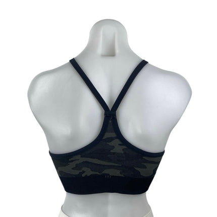 SOUL Black Camo Army Military Racerback Yoga Athletic Sports Bra Crop Top Size 6