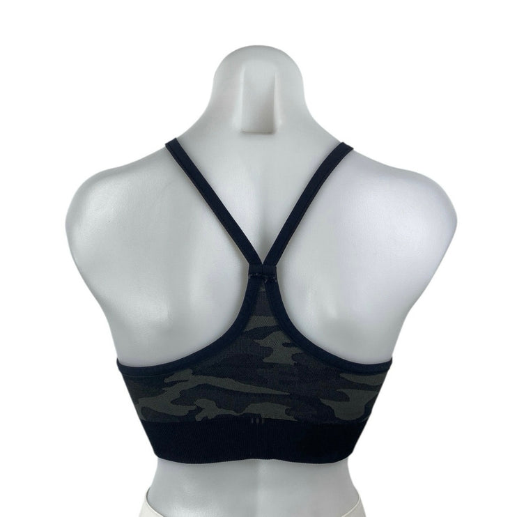 SOUL Black Camo Army Military Racerback Yoga Athletic Sports Bra Crop Top Size 6