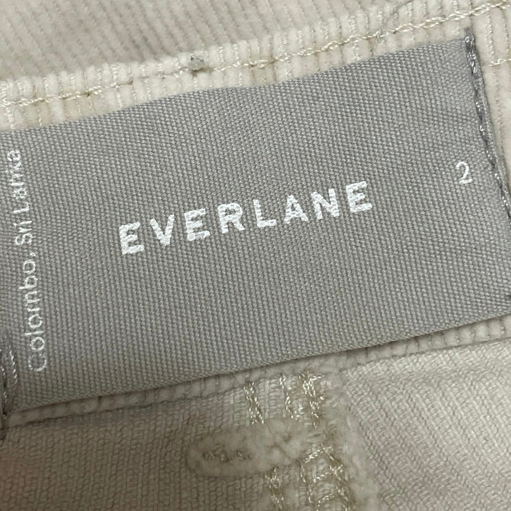 Everlane The Corduroy Women's Cream High Waisted Baggy Wide Leg Pants Size 2