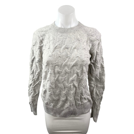 Theory 100% Cashmere Women's Gray Crew Neck Long Sleeve Classic Sweater Top Sz M