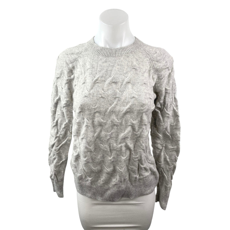 Theory 100% Cashmere Women's Gray Crew Neck Long Sleeve Classic Sweater Top Sz M