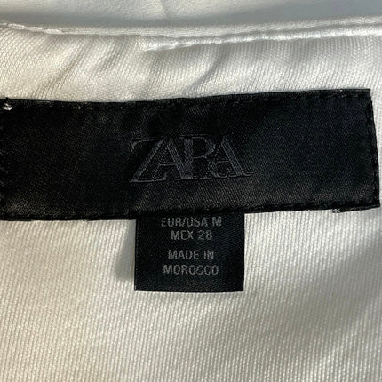 Zara White Satin Sweatheart Sleeveless Tube Mini A-Line Slip Tank Dress Size M