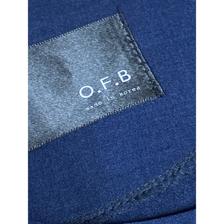 OFB Womens Navy Blue Linen Long Sleeve Asymmetrical Full Zip Moto Coat Jacket S