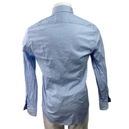 Moss London Men's Blue Long Sleeve Slim Fit Button Down Dress Shirt Size 15.5