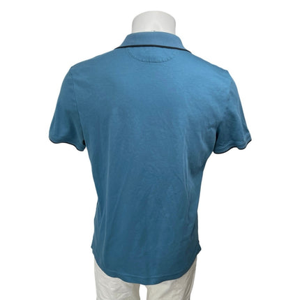 Banana Republic Luxury Touch Men's Blue Short Sleeve Collar Polo Shirt Top Sz L