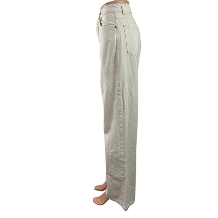 Reformation Cary White High Rise Slouchy Baggy Wide Leg Denim Jeans Size 26