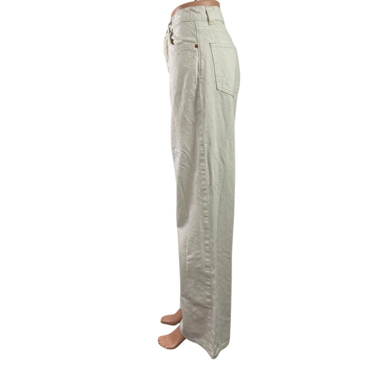 Reformation Cary White High Rise Slouchy Baggy Wide Leg Denim Jeans Size 26