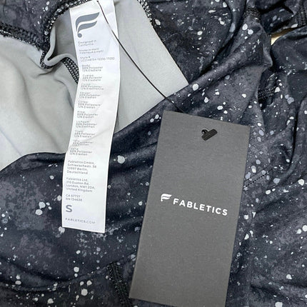 NEW Fabletics Define PowerHold Black Splatter High-Waist Active Leggings Pants S