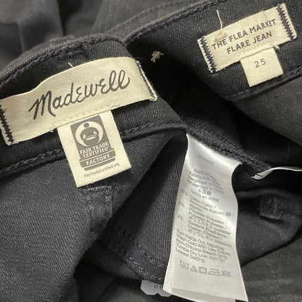 Madewell The Flea Market Women's Black High Rise Flare Denim Jeans Pants Size 25