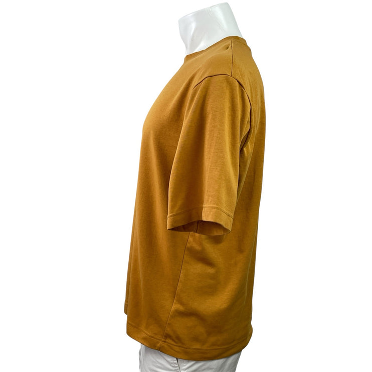 Uniqlo Airism Men's Yellow Mustard Short Sleeve Crewneck T Shirt Tee Top Size M