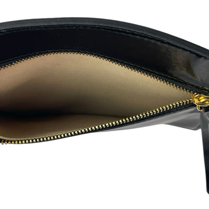 Nanushka Black PU Leather Strap Zipper Purse Clutch Wristlet Mini Handbag OS