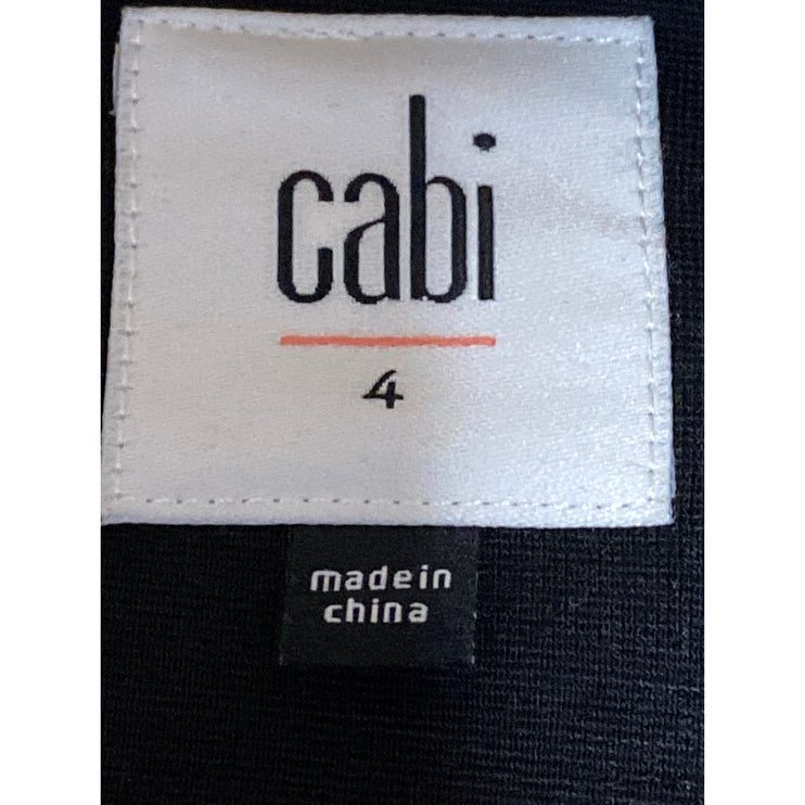 Cabi Women's Black Ponte Knit Collar Long Sleeve Peplum Blazer Coat Jacket Sz 4
