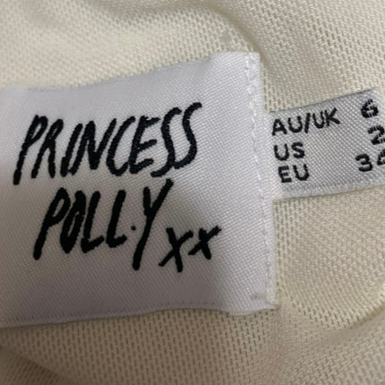 Princess Polly White Sleeveless Scoop Neck Side Ruched Mini Bodycon Dress Size 2