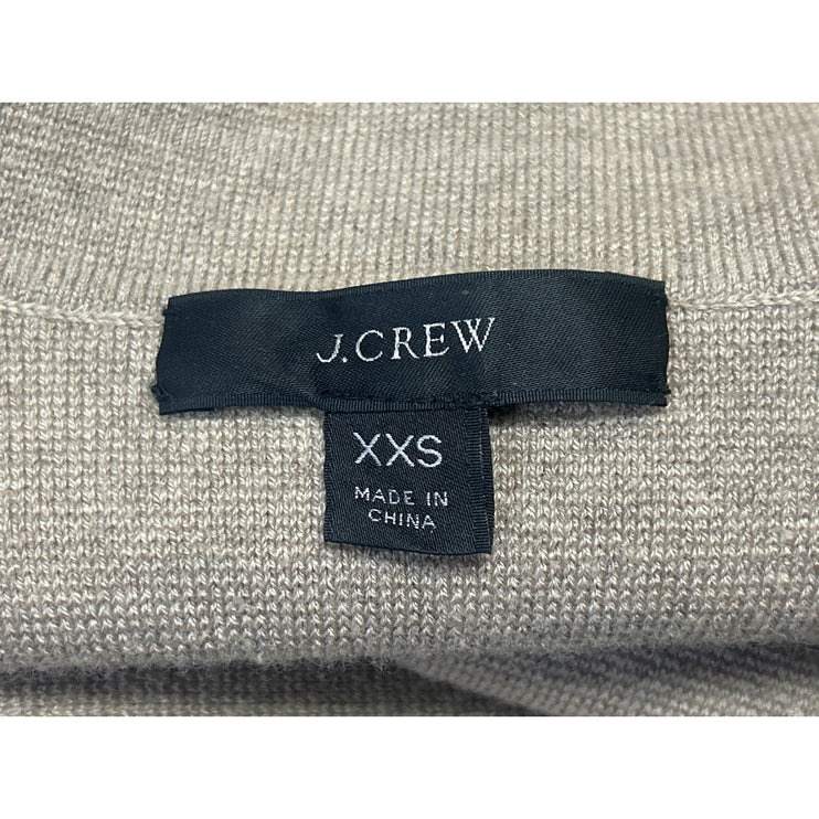 J.Crew Camille Beige Tan Shrunken Long Sleeve Sweater Blazer Coat Jacket Sz XXS