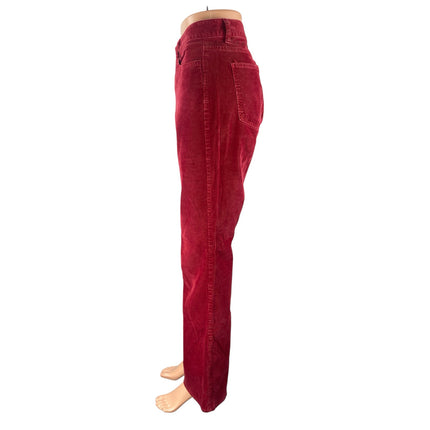 Talbots Women's Red Corduroy High Rise Wide Leg Bootcut Flare Trousers Pants 8