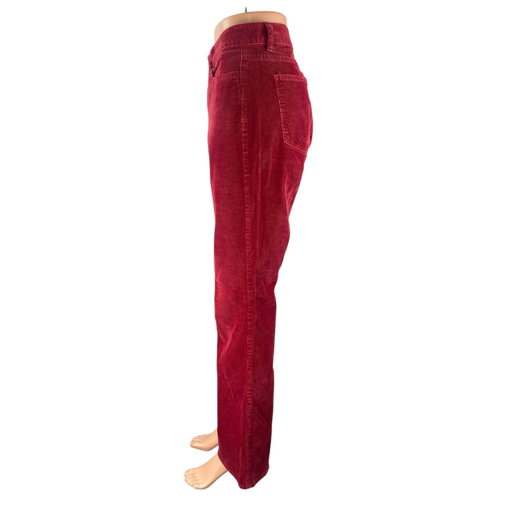 Talbots Women's Red Corduroy High Rise Wide Leg Bootcut Flare Trousers Pants 8