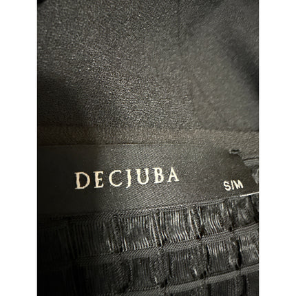 Decjuba Women's Black Sleeveless Belted Sheer Wrap Overcoat Jacket Size S/M