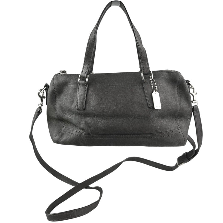 Coach Saffiano Women's Black Leather Adjustable Mini Satchel Handbag Crossbody