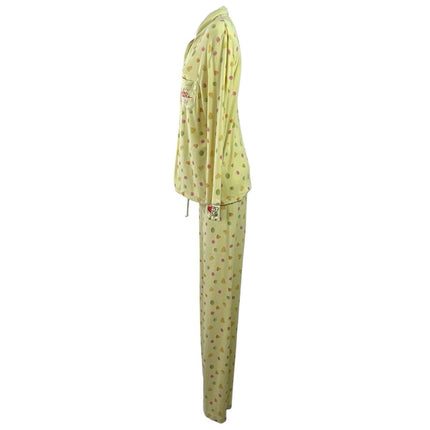 Fruit Riot Women's Yellow Long Sleeve Button Up Sleepwear Pajamas Set Size 2