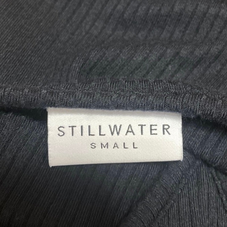 Stillwater Black Sleeveless Ribbed Knit Sculpt Cami Mini Tank Slip Dress Size S