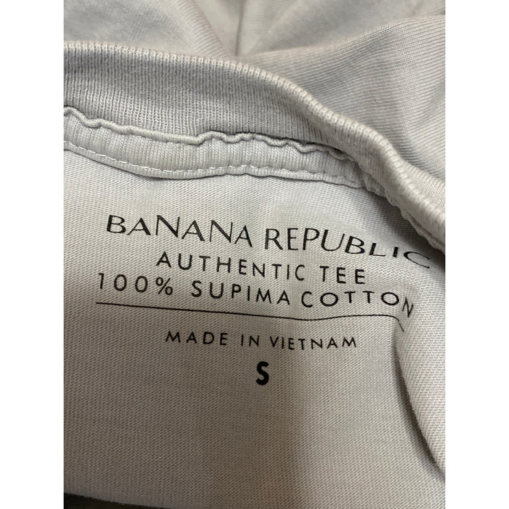 Banana Republic Women's Gray Short Sleeve Crewneck Pocket T Shirt Tee Top Size S