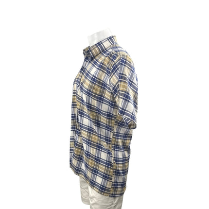 GOLF Men's Multicolor Plaid Flannel Short Sleeve Button Down Shirt Top Size L