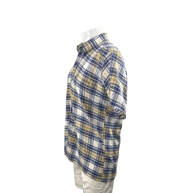 GOLF Men's Multicolor Plaid Flannel Short Sleeve Button Down Shirt Top Size L
